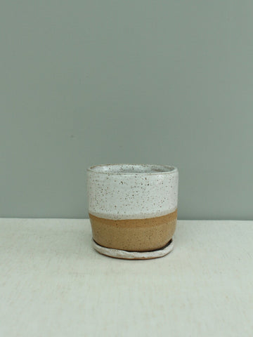 SAMPLE 40% off - Tiny Planter with drainage hole and saucer