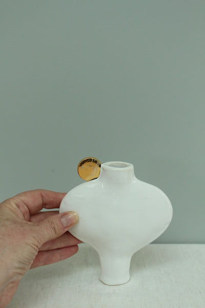 SECOND 50% off - Gold Circle Handle Vase