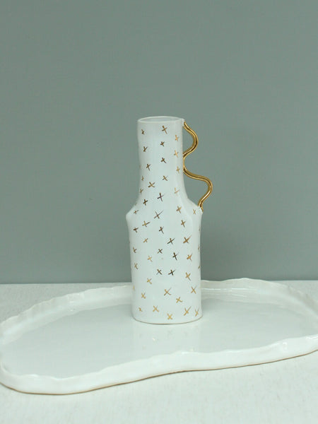 SECOND 50% off Gold Cross Vase