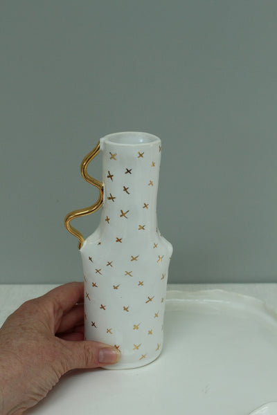 SECOND 50% off Gold Cross Vase