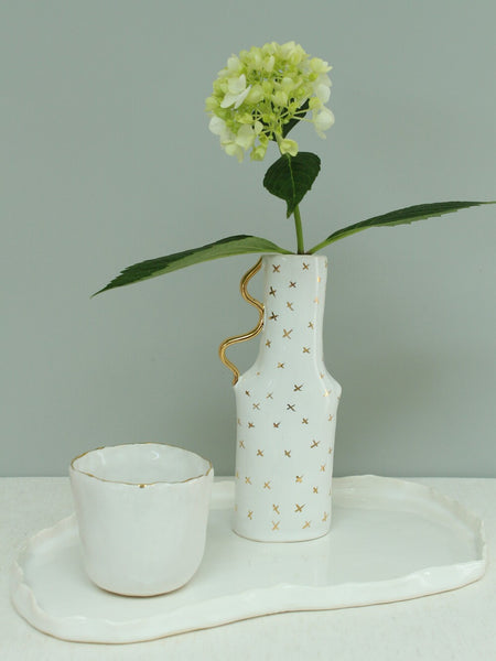 SECOND 50% off Gold Cross Vase