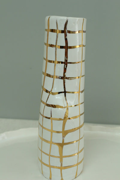 SECOND 50% off Gold Grid Vase