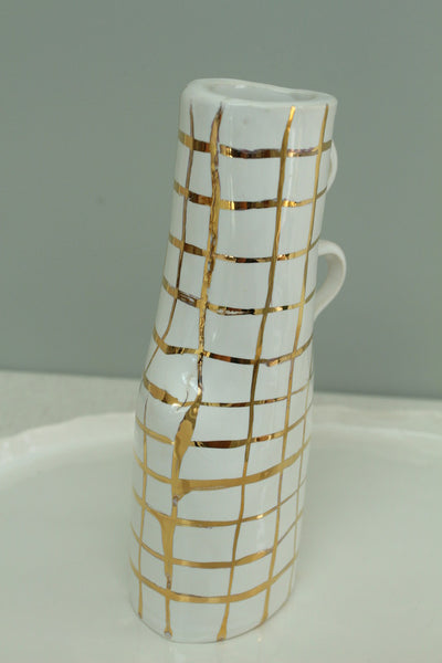 SECOND 50% off Gold Grid Vase