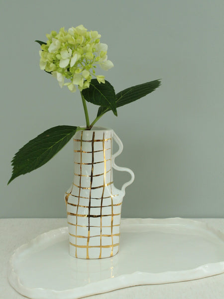 SECOND 50% off Gold Grid Vase