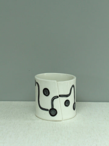 SAMPLE 40% off - Black and White Hand Painted Vessel