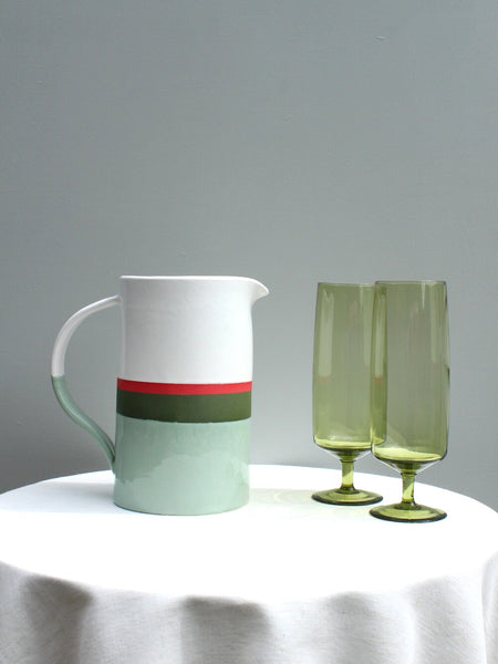 With Pleasure - Green and Red Water Jug