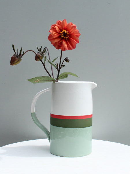 With Pleasure - Green and Red Water Jug