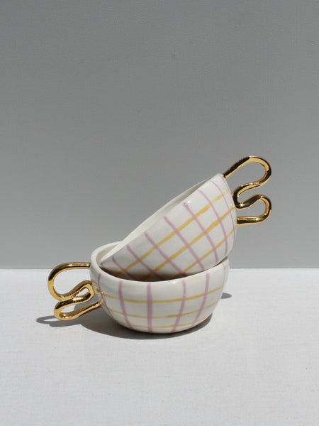 With Pleasure - Gold Handled Tartan Cup