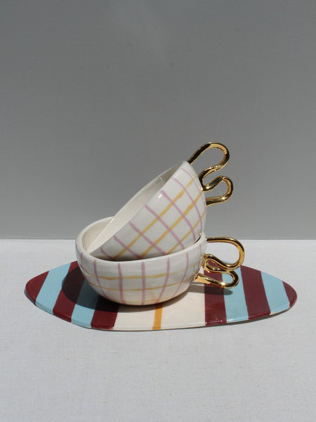 With Pleasure - Gold Handled Tartan Cup