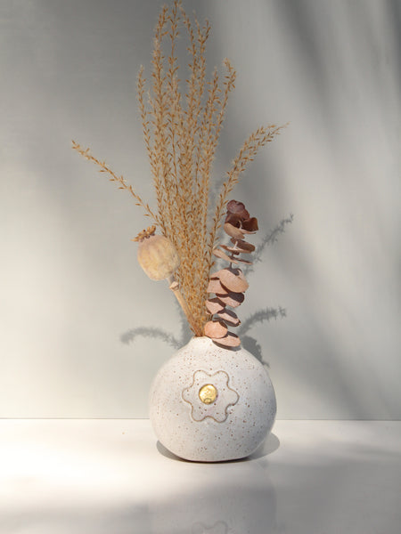 Second - 50% off White Daisy Vase with a spot of gold