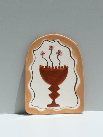 Art Tile - Chocolate Brown and Gold Vessel