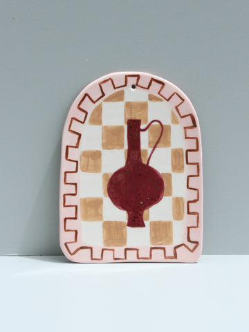 Art Tile - Burgundy Vessel