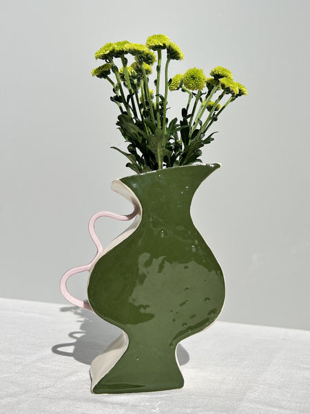 SECOND 60% off -Little Deet in Olive Green with Lilac Handles