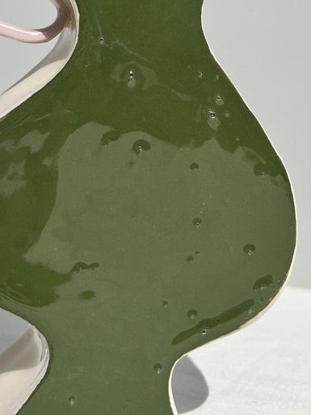 SECOND 60% off -Little Deet in Olive Green with Lilac Handles