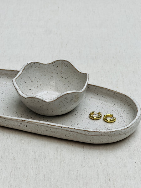 White Speckled Buff Dish