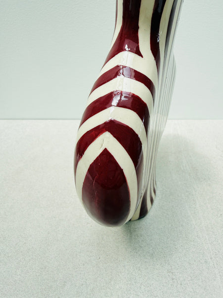 Second -Burgundy Striped Vessel