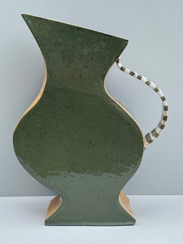 Second - 60% off -Large Green Jug with Striped Handle