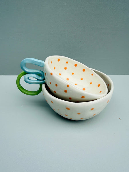 Second 50% off -Set of Two Gold Handled Tartan Cup