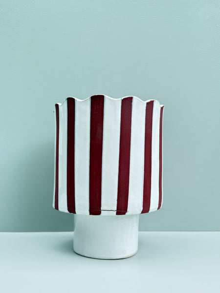 SECOND 60% off  Burgundy Pedestal Planter