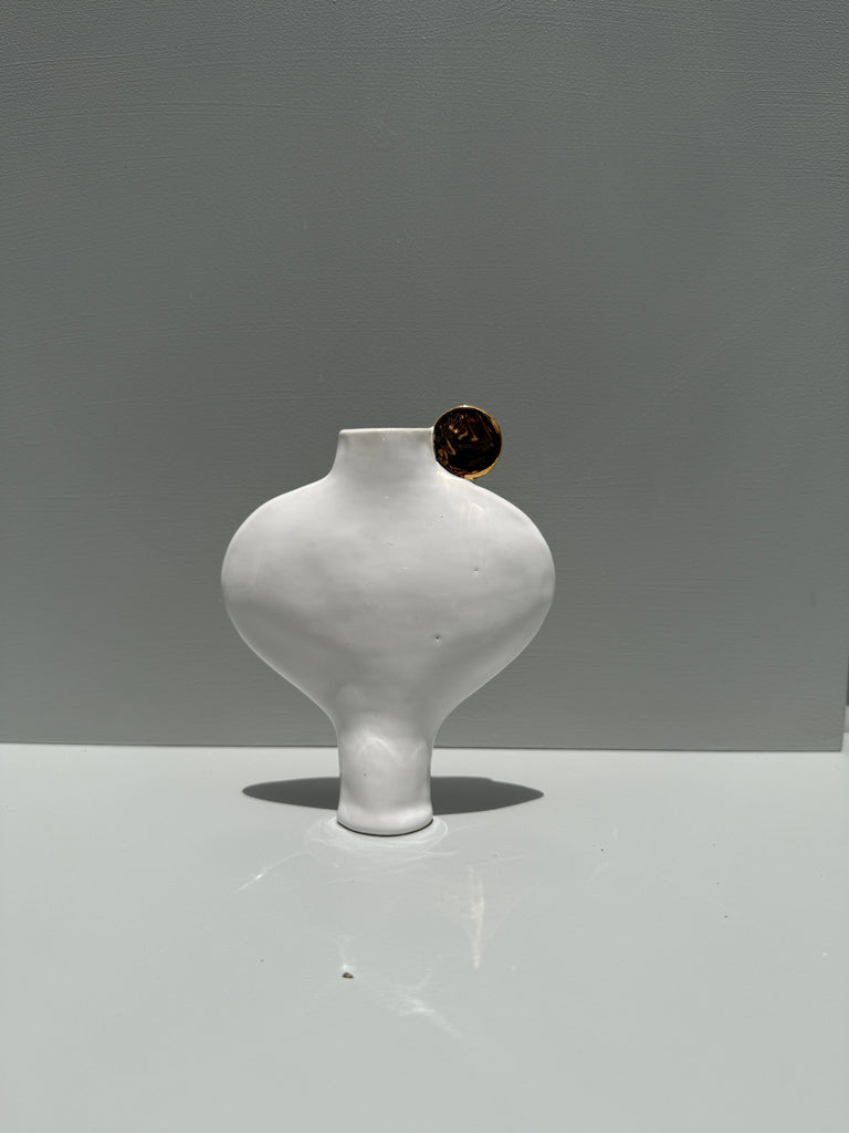 SECOND 60% off - Gold Circle Handle Vase