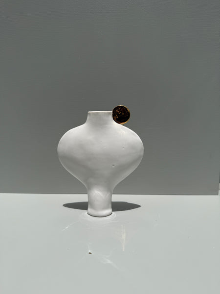 SECOND 60% off - Gold Circle Handle Vase