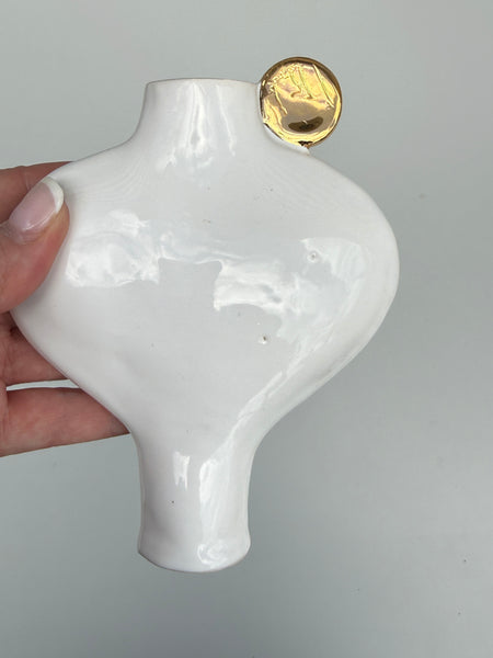 SECOND 60% off - Gold Circle Handle Vase