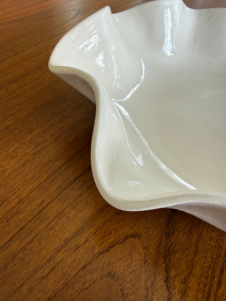 Second - Large White Ruffle bowl