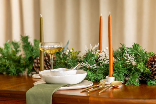 Ceramic Candle Holder with a Gold Ball