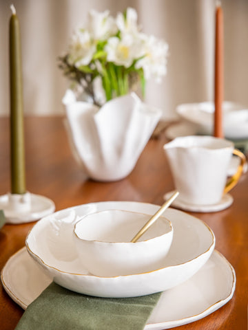 SECOND 50% off -Gold Rimmed Pasta Bowl