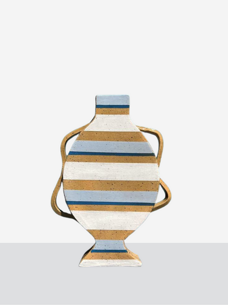 Blue and White Striped Vessel