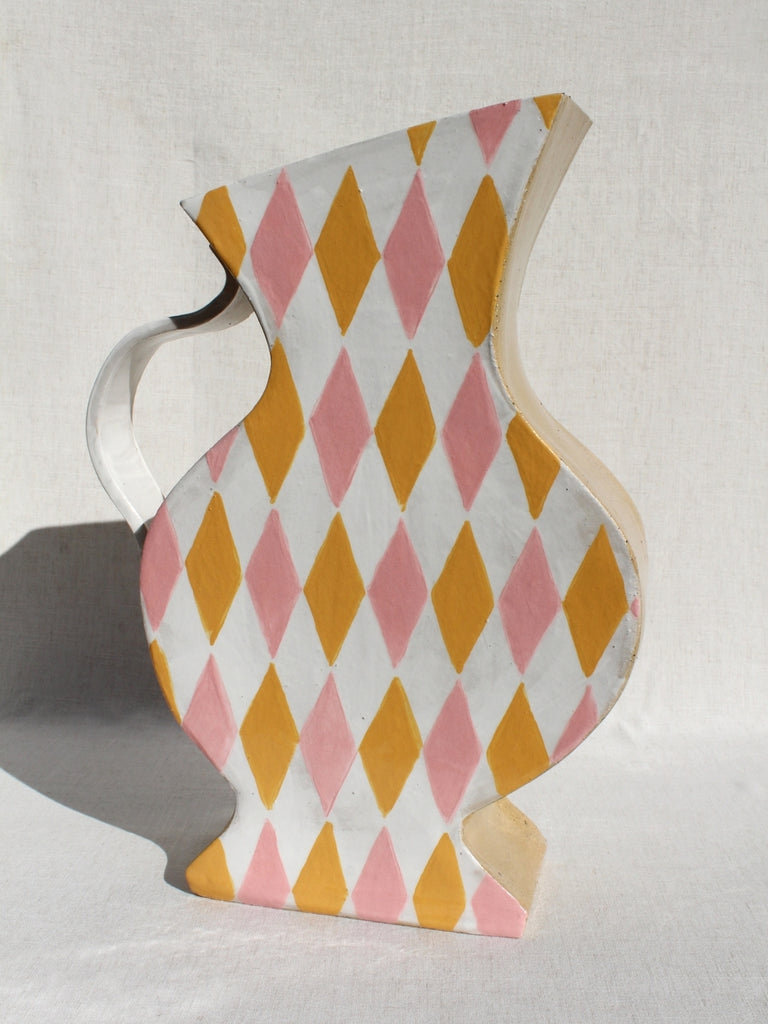 Harlequin in Pink and Mustard